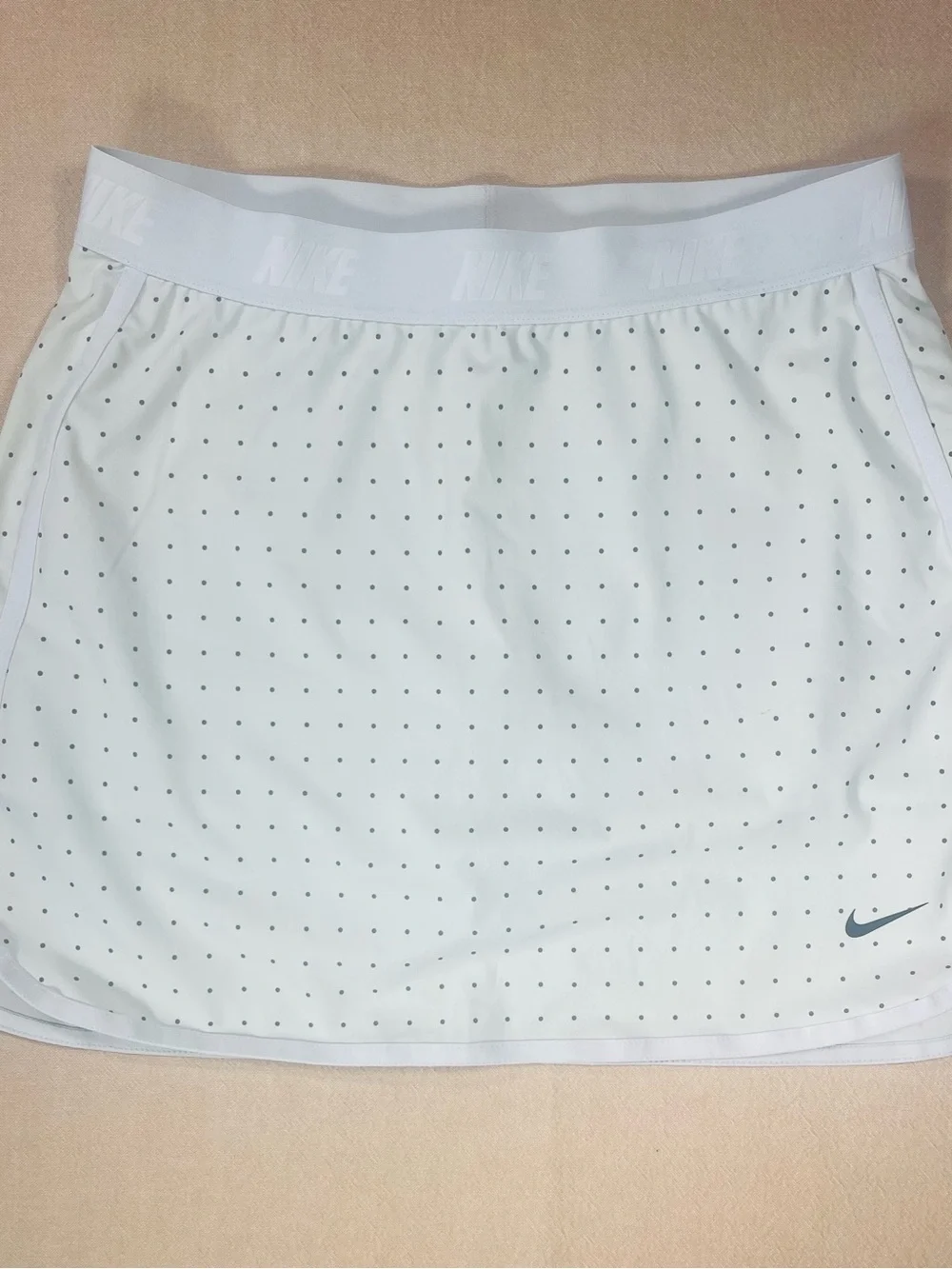 Nike White Tennis Skort with Gray Micro Dot Print